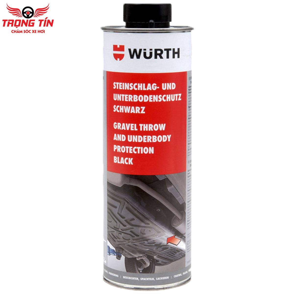 Sơn Phủ Gầm Gốc Cao Su Non Wurth Underbod Protection Black 1L Màu Đen