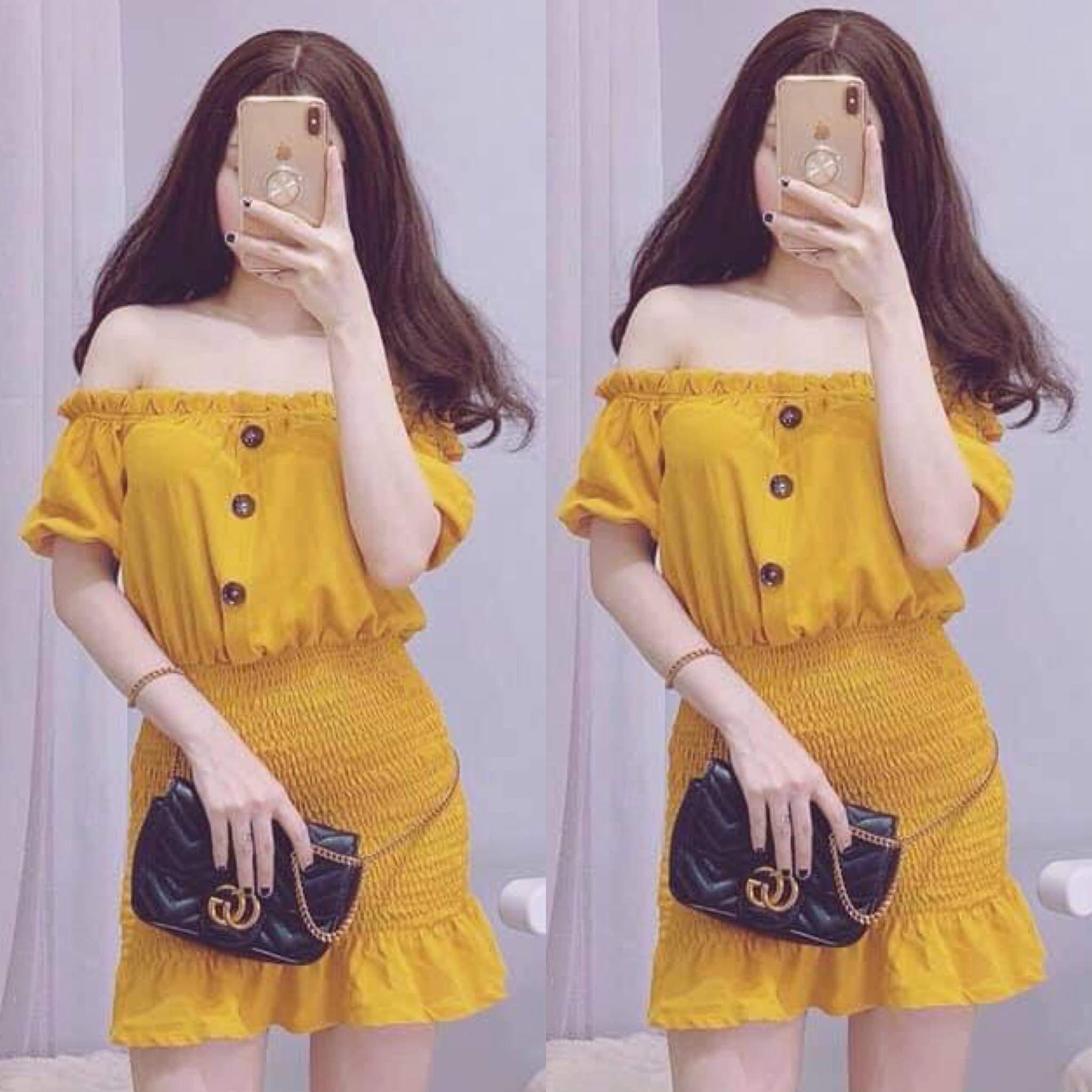 Đầm nhún thun đẹp lắm lắm luôn hàng shop chất kate lụa form 60kg kèm hình thật