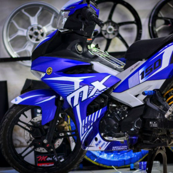 Tem Xe Exciter 150 Xanh Trắng - Tem Exciter Mx - King - Decal Exciter Giá Rẻ