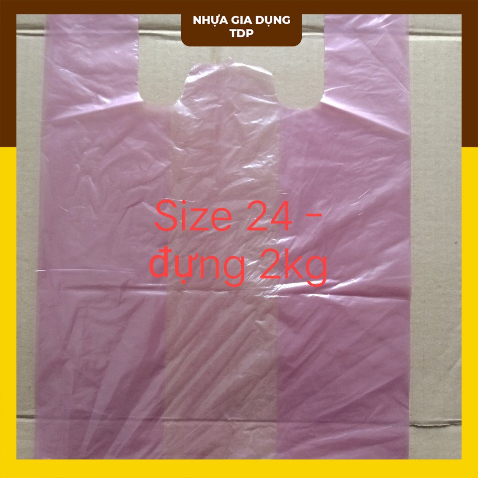 (500gr) Túi nilong 2 quai size 24 đựng 2kg, túi PE dẻo dai, không mùi