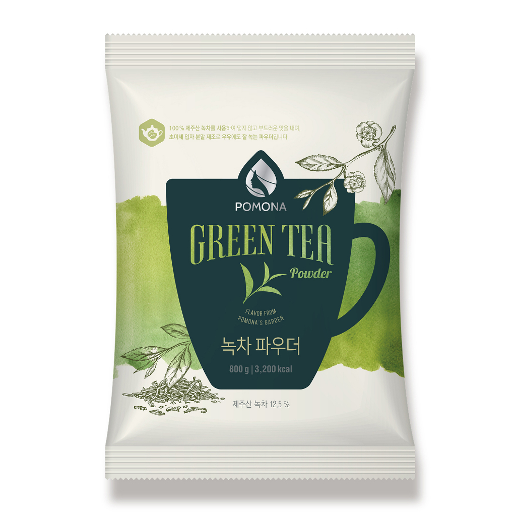 800gr bột trà xanh 12.5% - powder green tea 12.5% - pomona - nguyên liệu pha chế cao cấp nhập khẩu hàn quốc