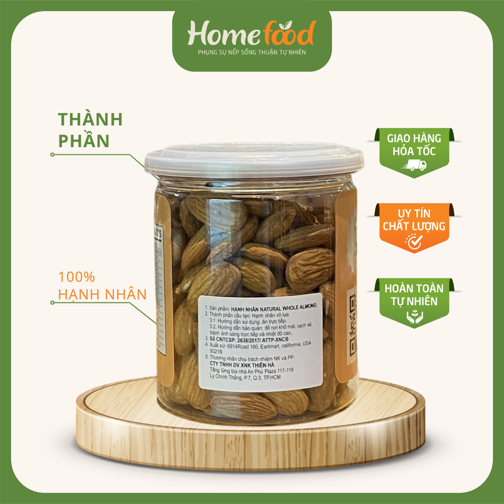 Hạt hạnh nhân nguyên vỏ Mỹ hộp 250g/ Hạt hạnh nhân sạch