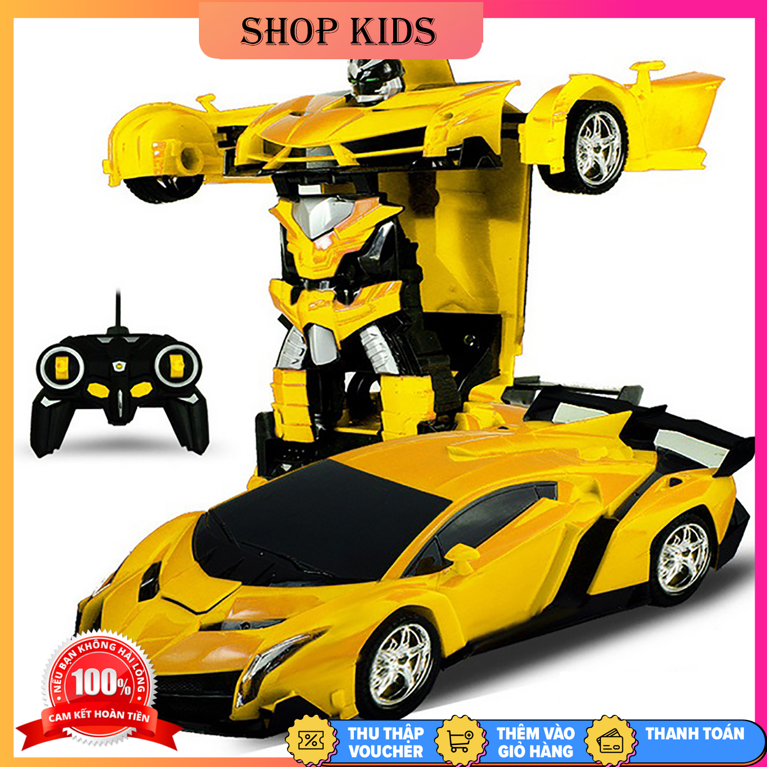 Xe ô tô biến hình thành rô bốt có sạc pin điều khiển từ xa