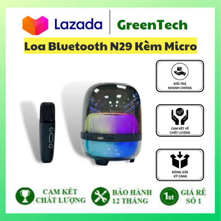 Loa nghe nhạc bluetooth jbl n29 kèm micro, loa bluetooth mini, loa di động bass mạnh, âm thanh rõ, full box, loa bluetooth trong suốt có led