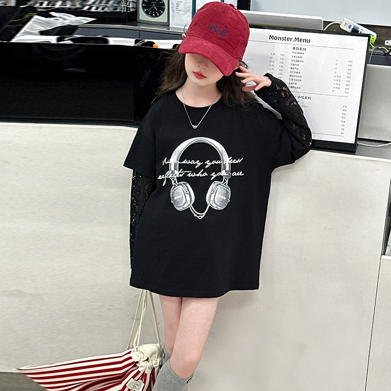 Áo thun bé gái ngắn tay dáng rộng size 18-50kg chất liệu cotton , áo thun bé gái mùa hè phong cách hàn quốc mẫu, áo thun nữ - 6