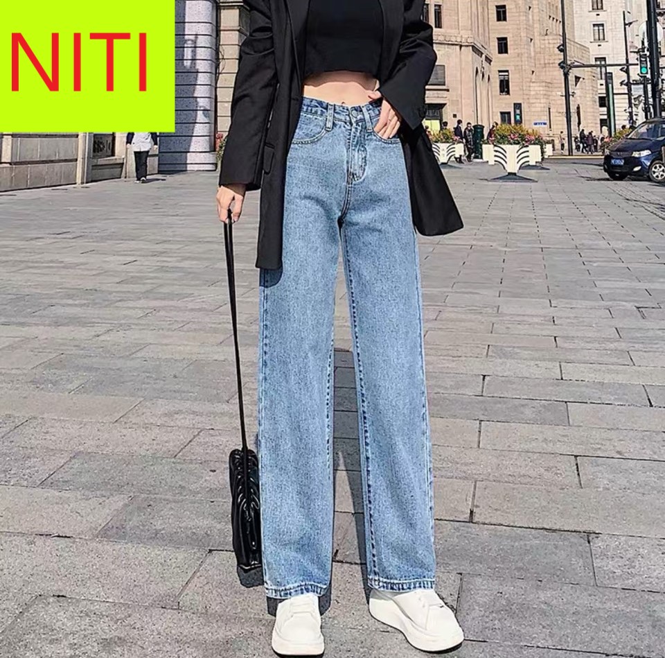 [ VIDEO HÌNH THẬT!! ] QUẦN JEAN NỮ LƯNG CAO KIỂU QUẦN JEAN ỐNG RỘNG MÀU XANH NHẠT NITI LAI CUỐN CỰC PHONG CÁCH VẢI SIÊU DÀY SIÊU MỊN ĐỦ SIZE SIÊU HOT