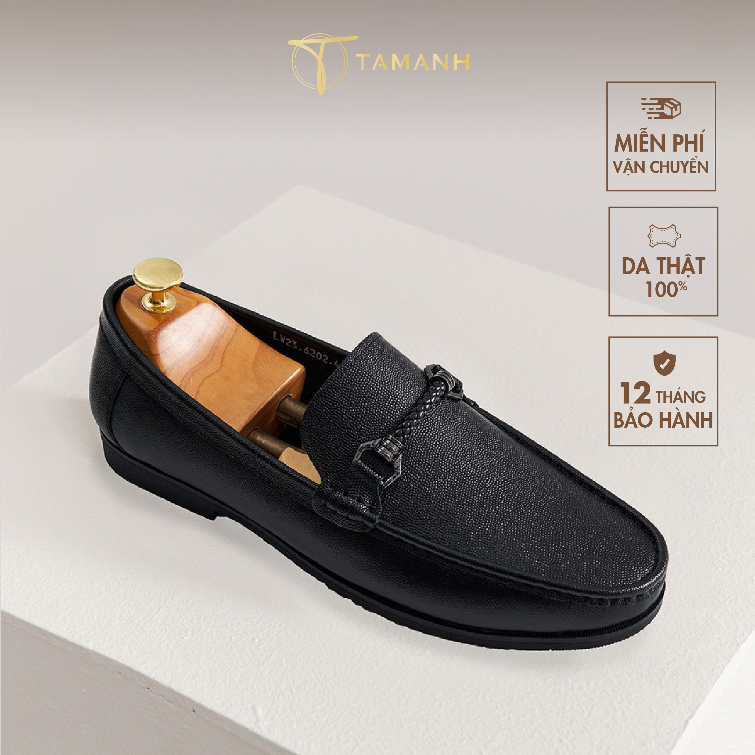 Giày loafer nam đồ da tâm anh da bò thật 100% cao cấp gnta6202-d