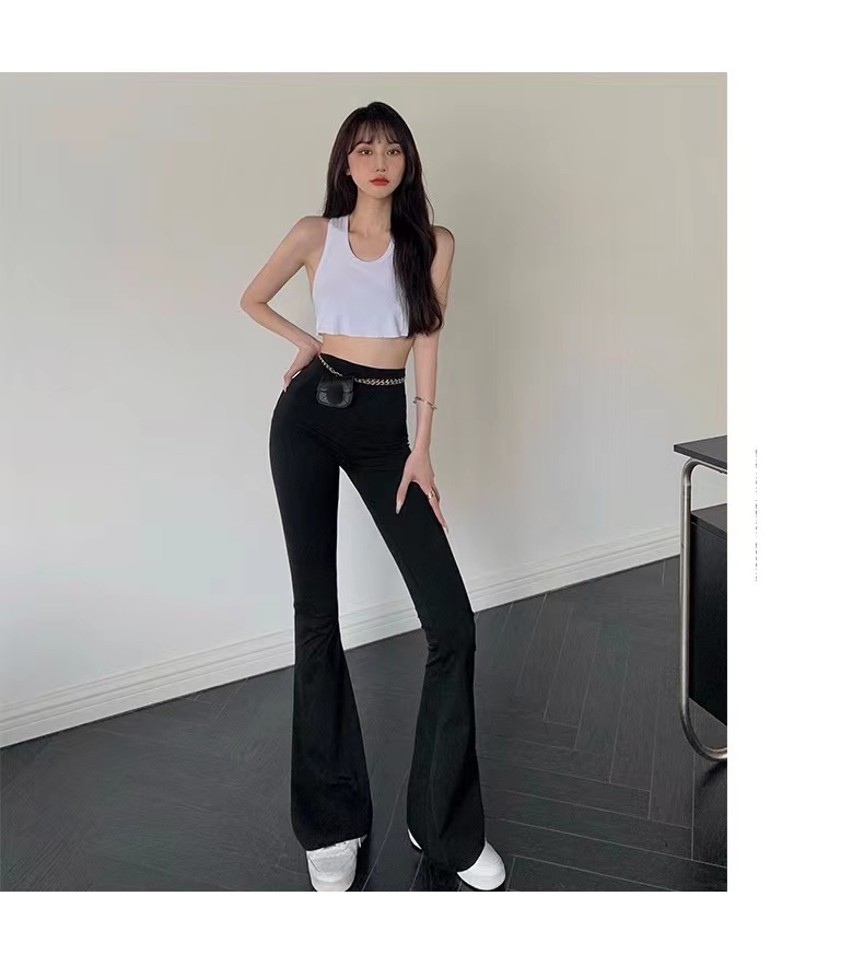 Quần ống loe / quần ống loe cạp cao / quần ống loe nữ / quần loe / quần loe nữ cạp cao dáng dài tôn dáng, quần ống loe cạp cao chất tuyết mưa cúc vàng