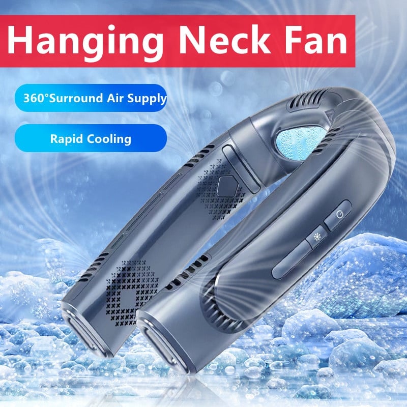 Quạt đeo cổ làm mát - làm mát cả sau gáy - với 5 động cơ mạnh mẽ thời lượng sử dụng lên đến 8h