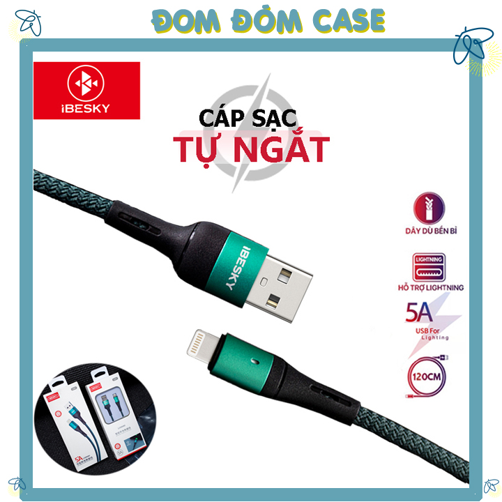 Dây Sạc Tự Ngắt·IPhone IBESKY LS41 Sạc Nhanh 5A Dài 1M2 Cho IPhone/IPAD Chính Hãng (BH 6 Tháng)