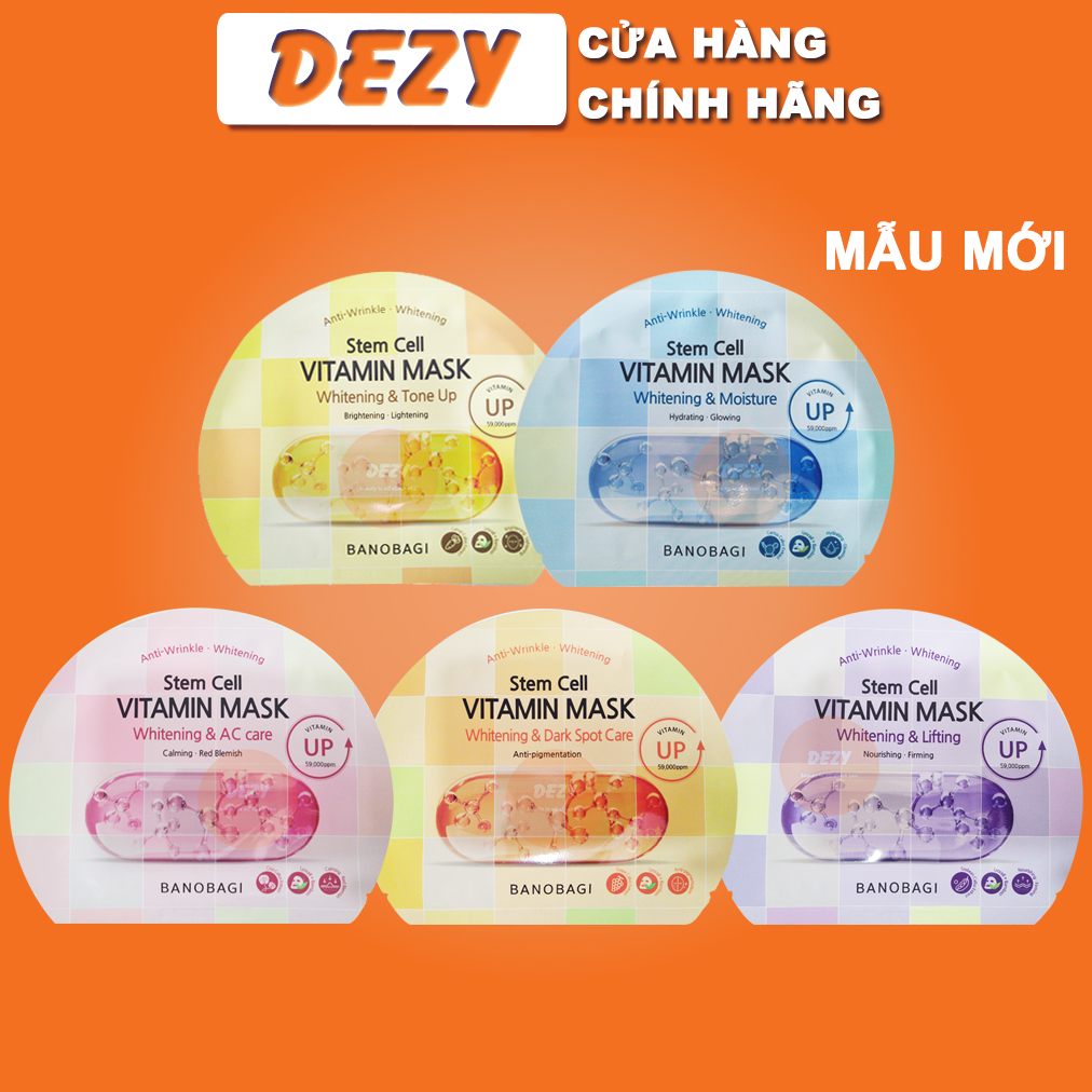 Mặt Nạ Dưỡng Da Banobagi Hàn Quốc Vita Genic Jelly Mask - Vitamin C Dưỡng Trắng Da whitening Tone Up A Nâng Cơ Da B Thư Giãn Da E Dưỡng Ẩm Sebum Se Khít Lỗ Chân Lông Cica Ngừa Mụn Collagen Ngừa Lão Hóa Skincare Dezy Official