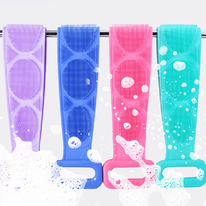 Đai chà lưng massage thư giãn, đai cọ lưng, dây tắm chà lưng có gai silicon massage, cọ tắm silicon, chà lưng hai mặt