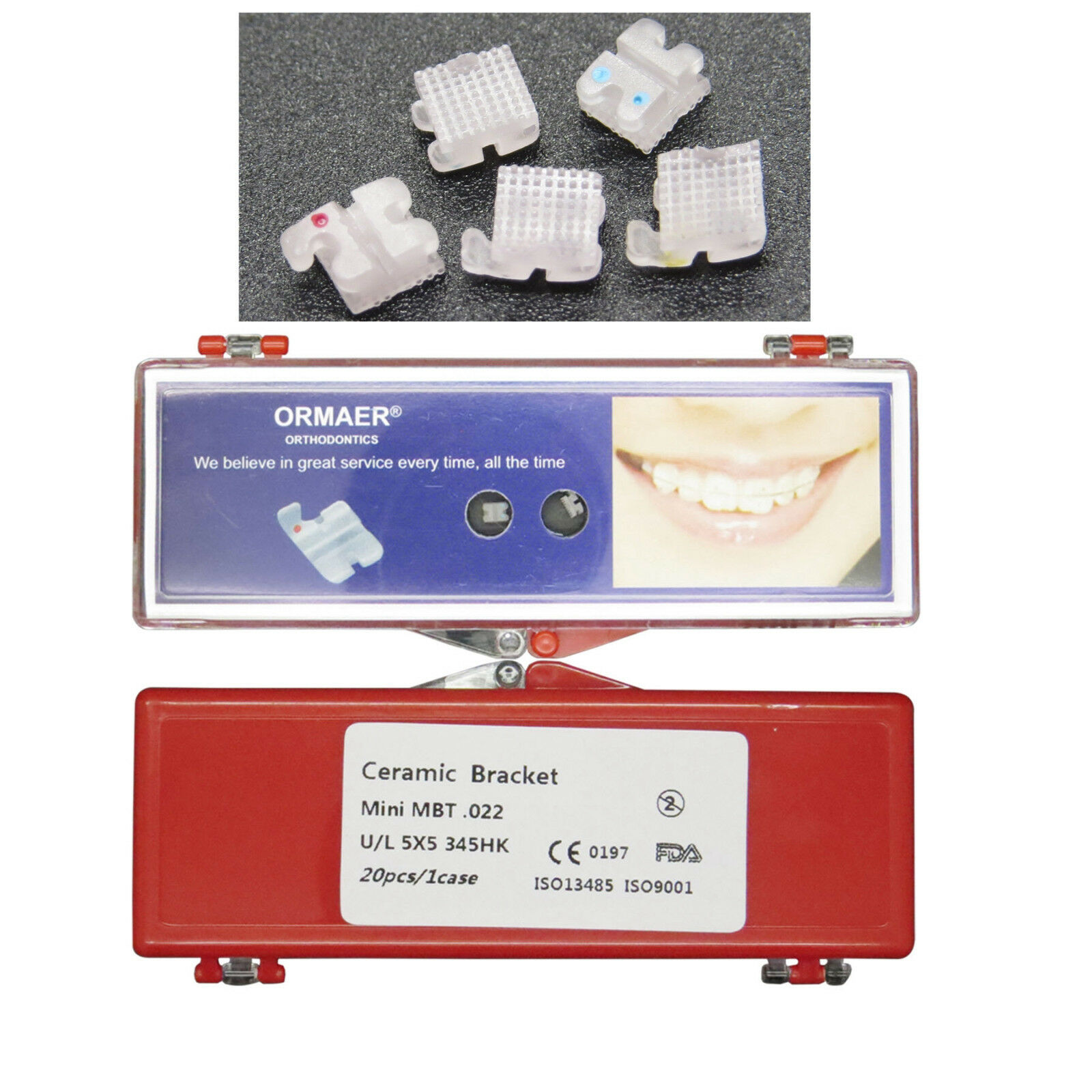 20 chiếc nha khoa chỉnh nha gốm chân đế nẹp mini mbt 022 khe cắm 345 lưỡi câu