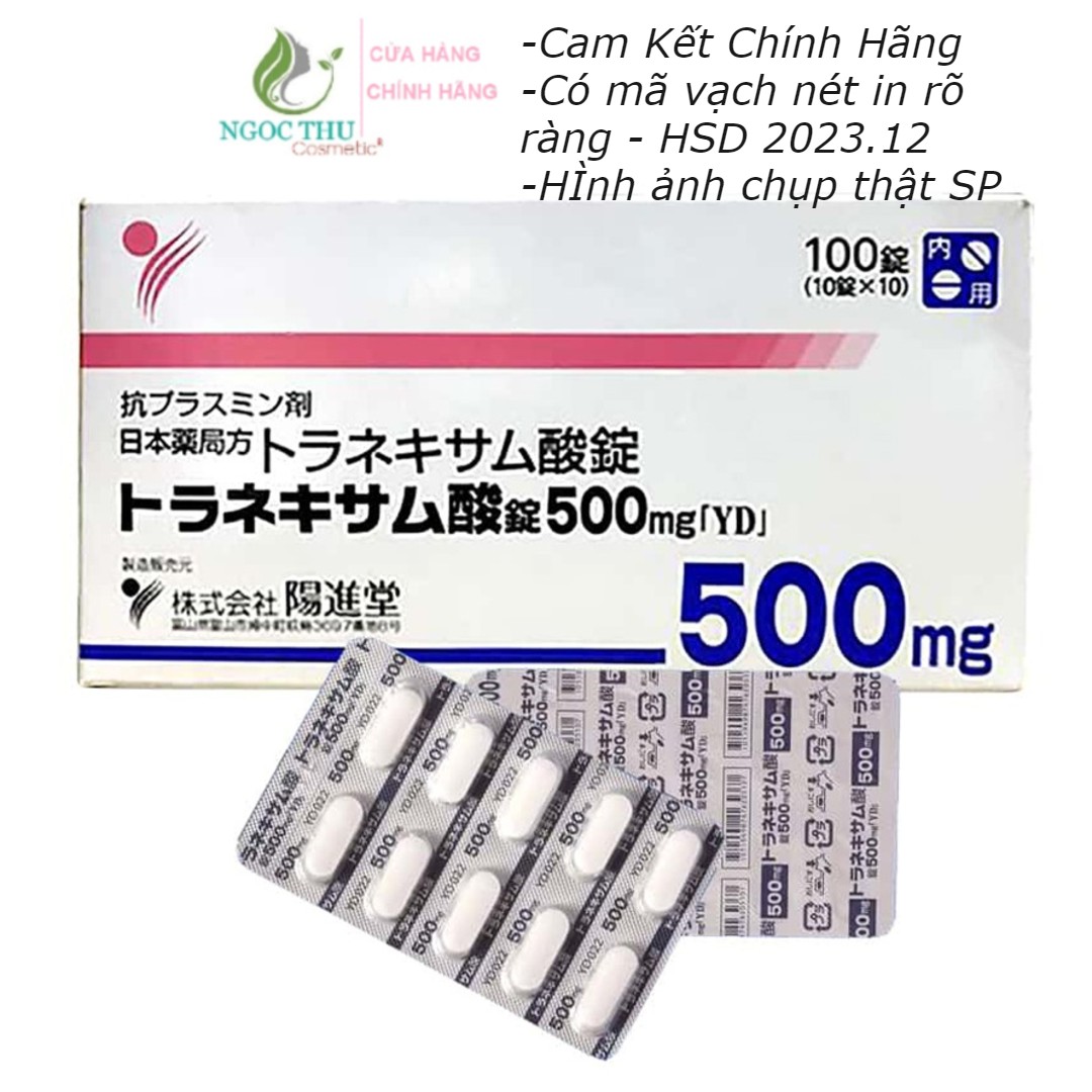Trắng da hỗ trợ giảm nám transamin 500mg nhật bản hộp 100 viên
