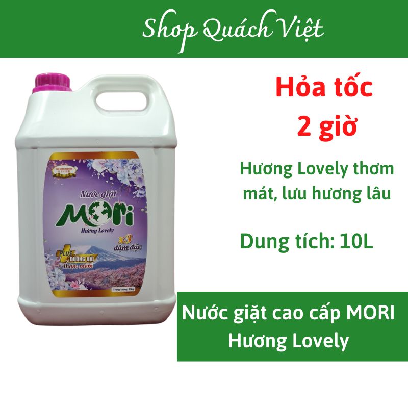 Nước giặt cao cấp mori hương lovely, can 10l