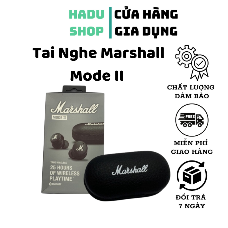 Tai nghe không dây Bluetooth Marshall mode 2 thiết kế đẹp nghe nhạc hay pin trâu màu sắc sang trọng Duhashop11