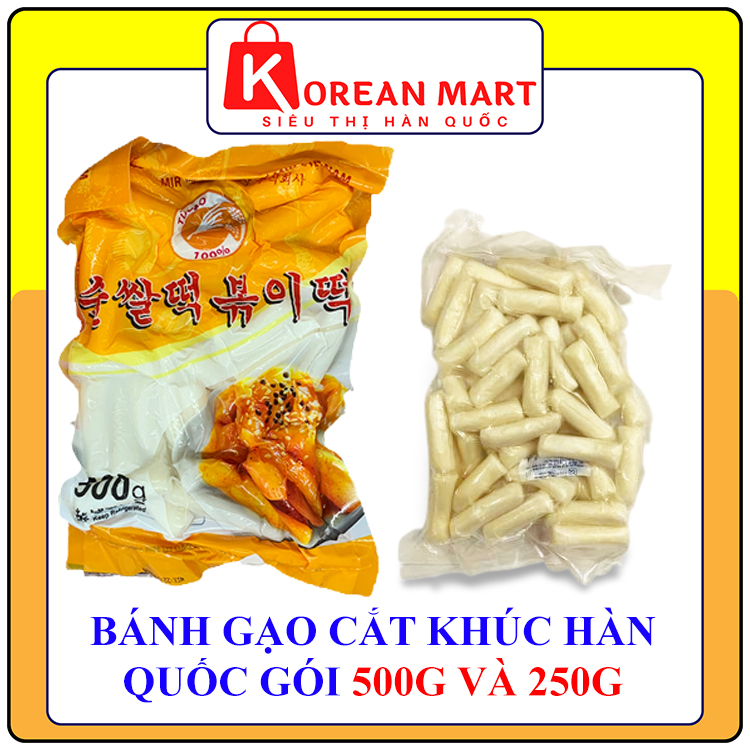 Bánh gạo hàn quốc tokbokki cắt khúc MIR gói vàng 500g và 250g