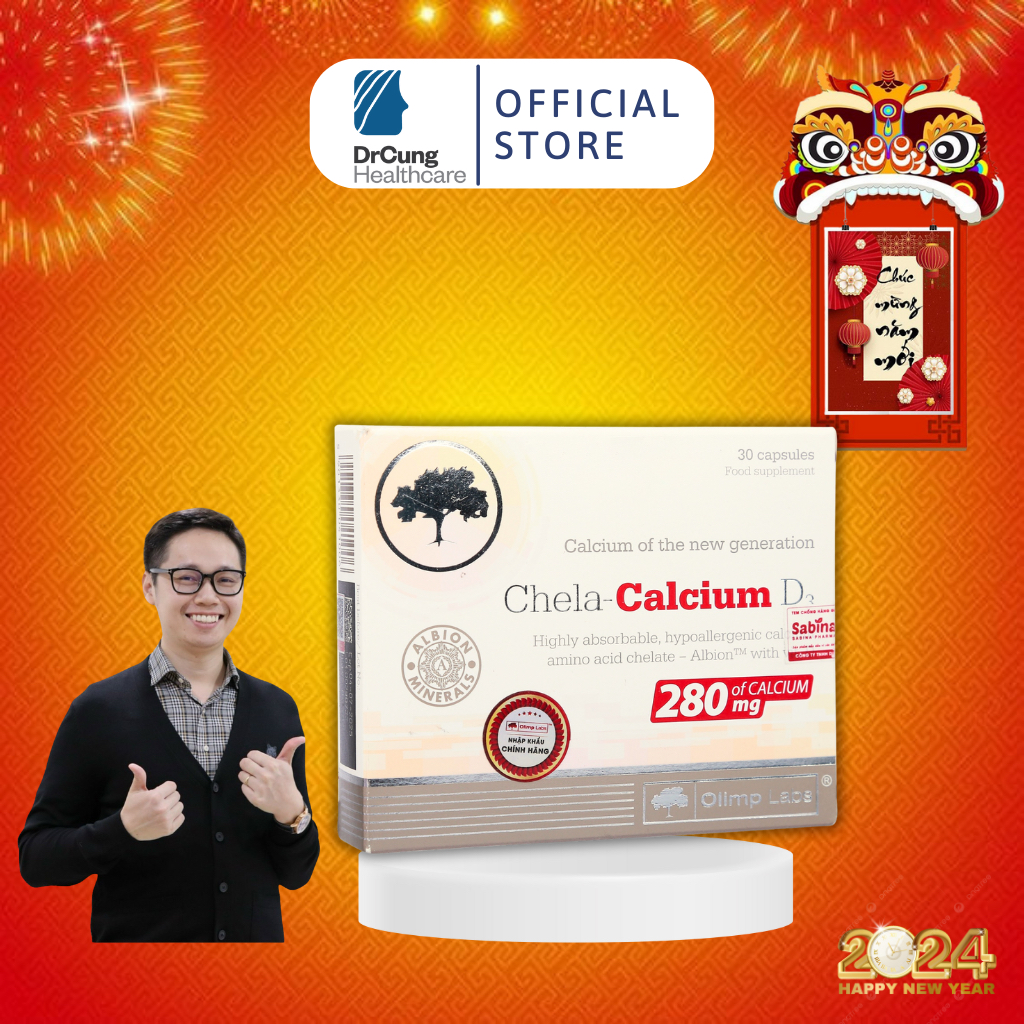 Bác sĩ cung canxi chela-calcium d3 - bổ sung canxi bầu, vitamin d3, giúp xương chắc khỏe