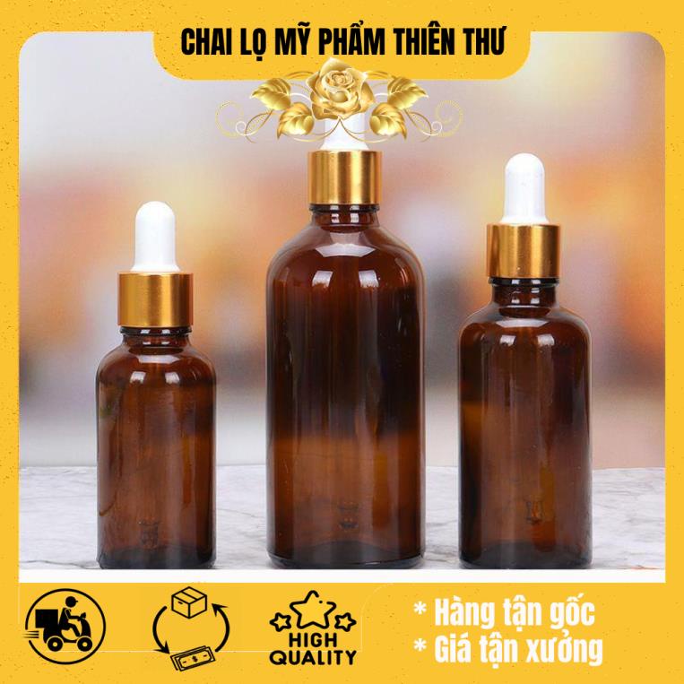 Chai lọ đựng tinh dầu thủy tinh nắp bóp giọt Khoen Vàng