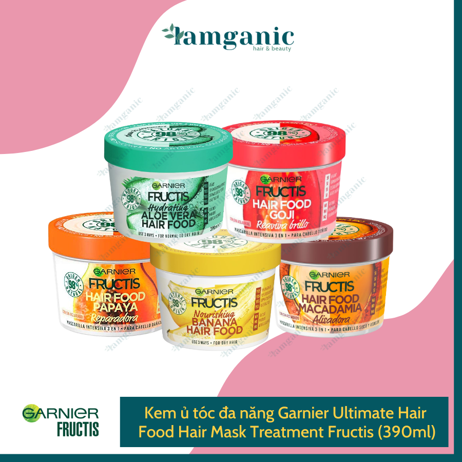 Kem ủ tóc đa năng 3in1 Garnier Fructis Hair Food 390ml