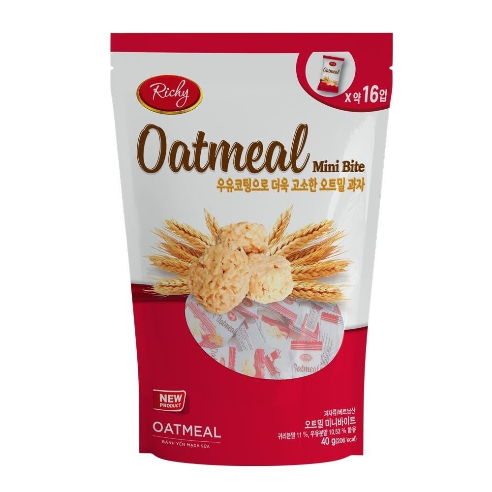 Bánh Yến Mạch Vị Sữa Richy Oatmeal Milk Mini Bite (Gói 40g)