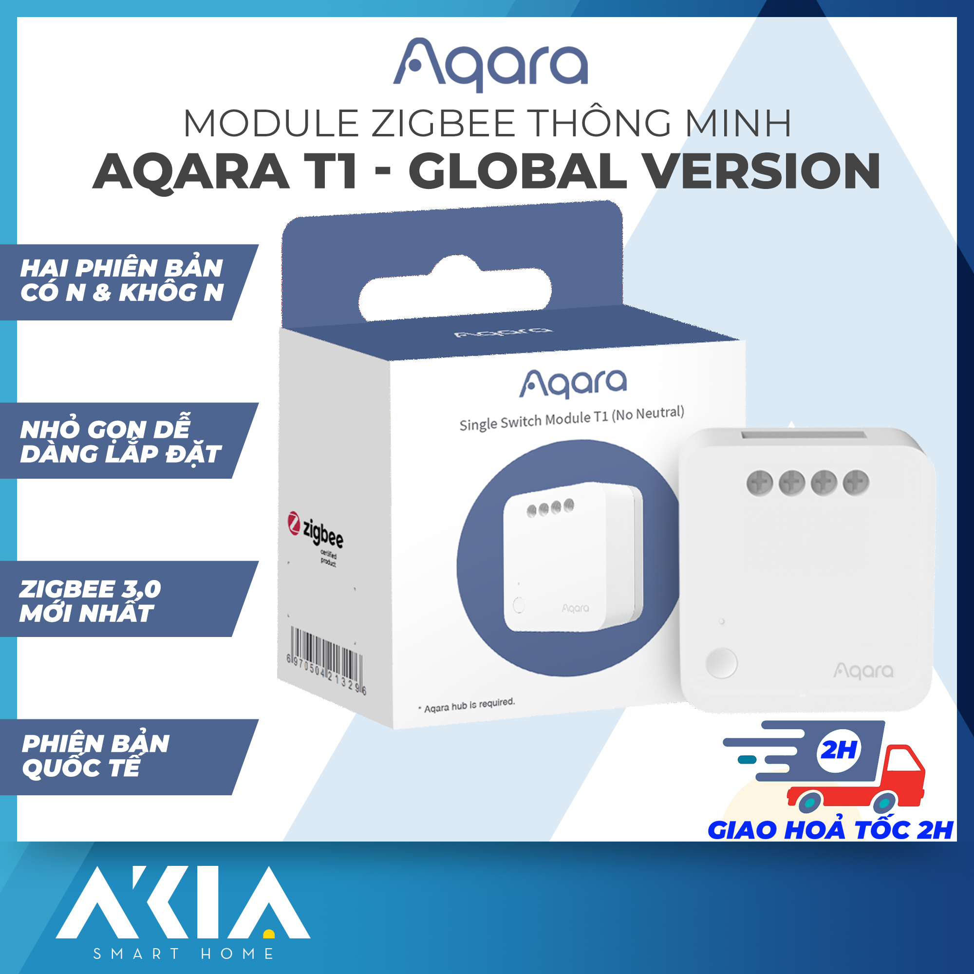 Module 1 kênh Aqara T1 phiên bản Quốc Tế - Công tắc thông minh nhỏ gọn