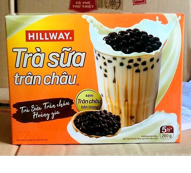Trà sữa trân châu Hillway hộp 5 gói Trà sữa + 5 gói trân châu kèm theo