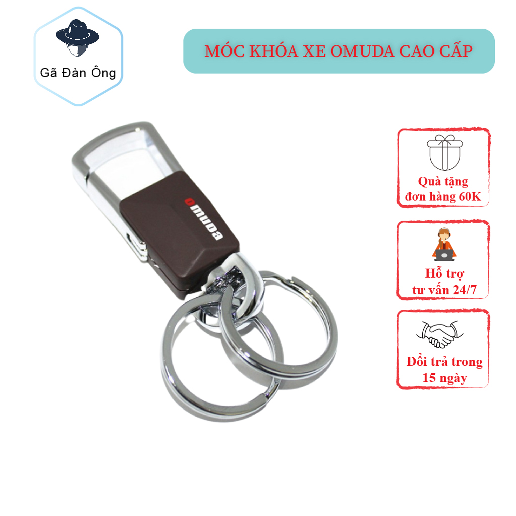 Móc khóa xe OMUDA cao cấp chất liệu inox có chốt móc lưng quần Gã Đàn Ông G3712