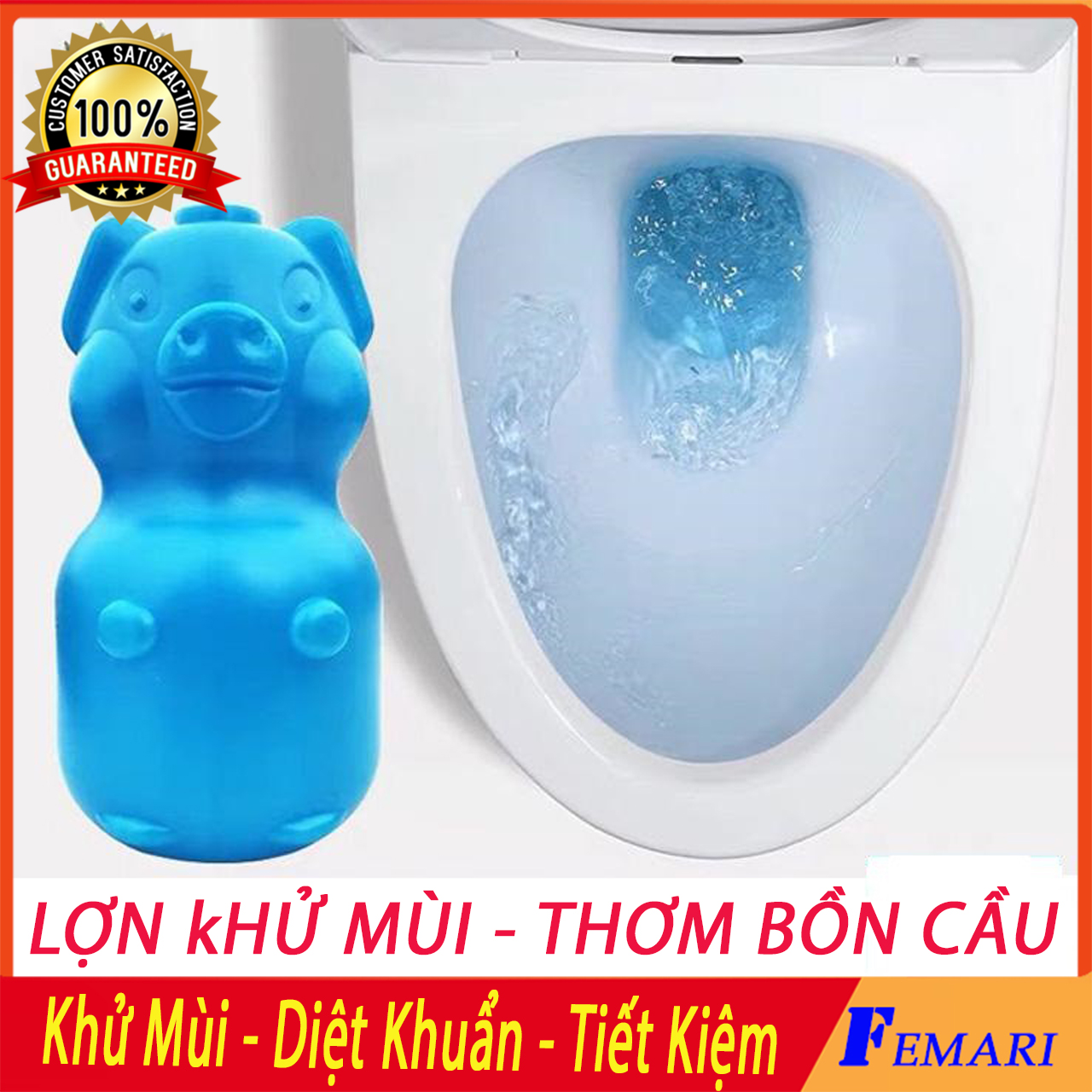 [ Bộ 5 Lọ ] Lợn thả bồn cầu tẩy - Viên thả bồn cầu hình con lợn - Vệ Sinh Toilet - Heo thả bồn cầu khử mùi diệt khuẩn