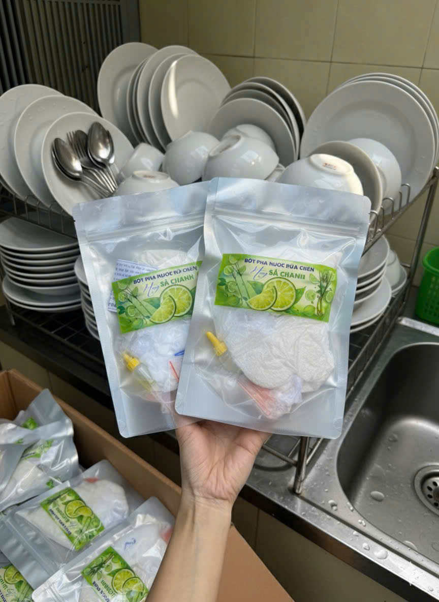 Self-Mixed Dishwashing Liquid Powder 10 Liters Super Concentrated, Super Economical, Lemon Yellow Fragrance