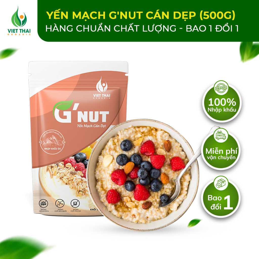 Yến mạch tươi Úc G'Nut [CHẤT LƯỢNG] Yến mạch hữu cơ nguyên chất CÁN DẸT ( Gói 500g )