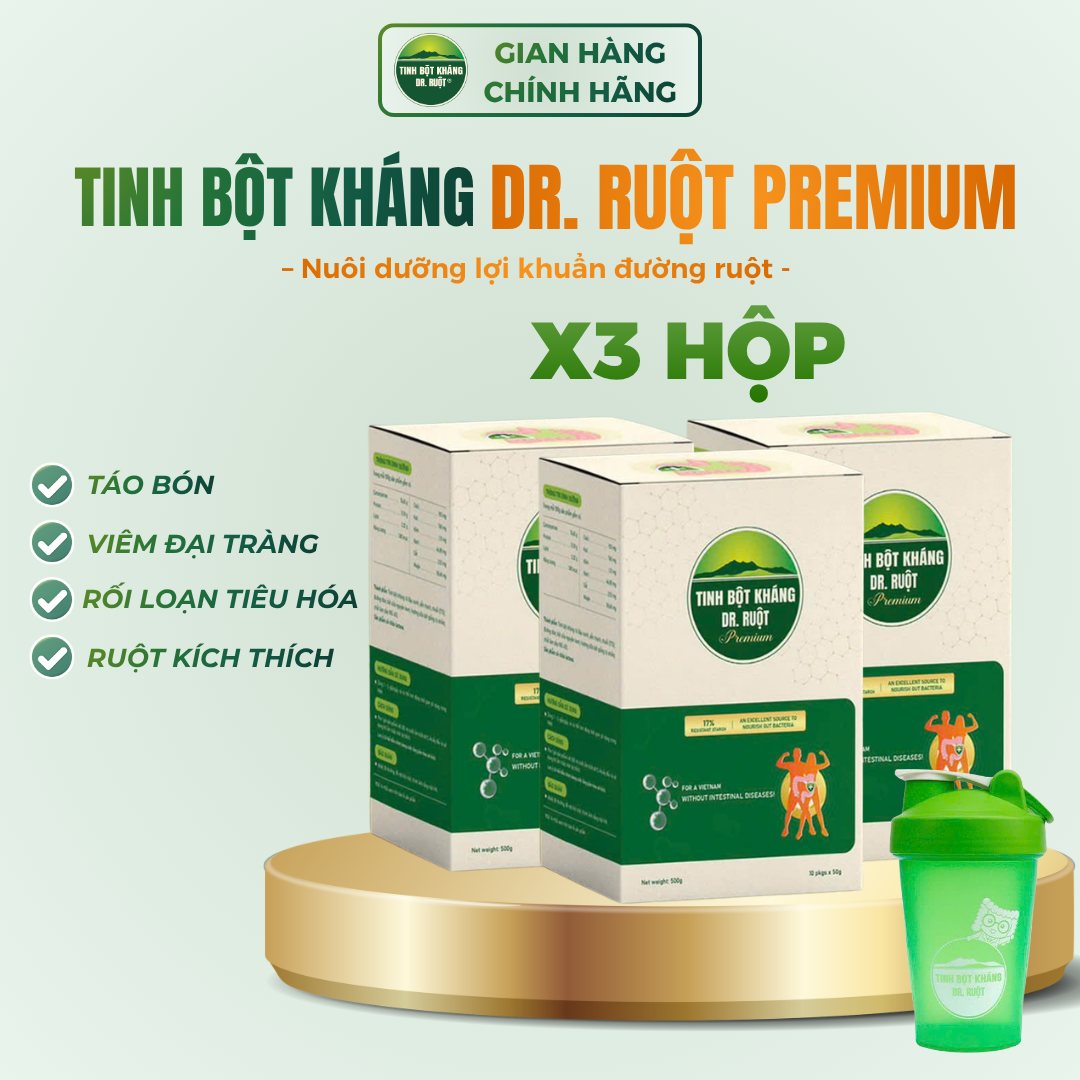 COMBO 3 HỘP TINH BỘT KHÁNG DR.RUỘT PREMIUM 17% HỖ TRỢ LỢI KHUẨN TÓT CHO HỆ TIÊU HÓA
