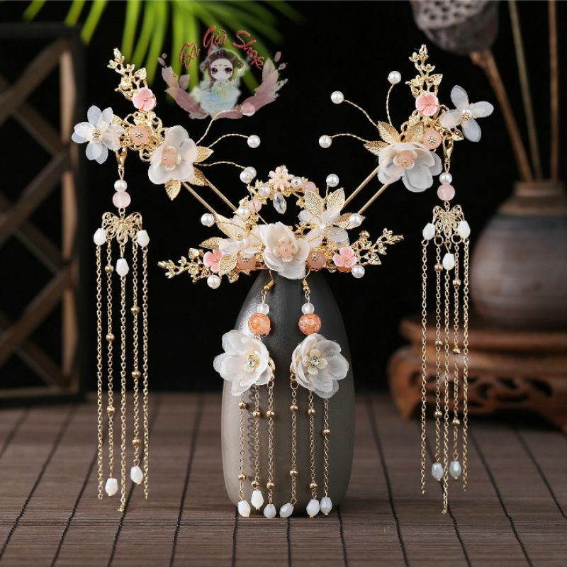 Bộ set trâm trang sức cổ trang nhiều món