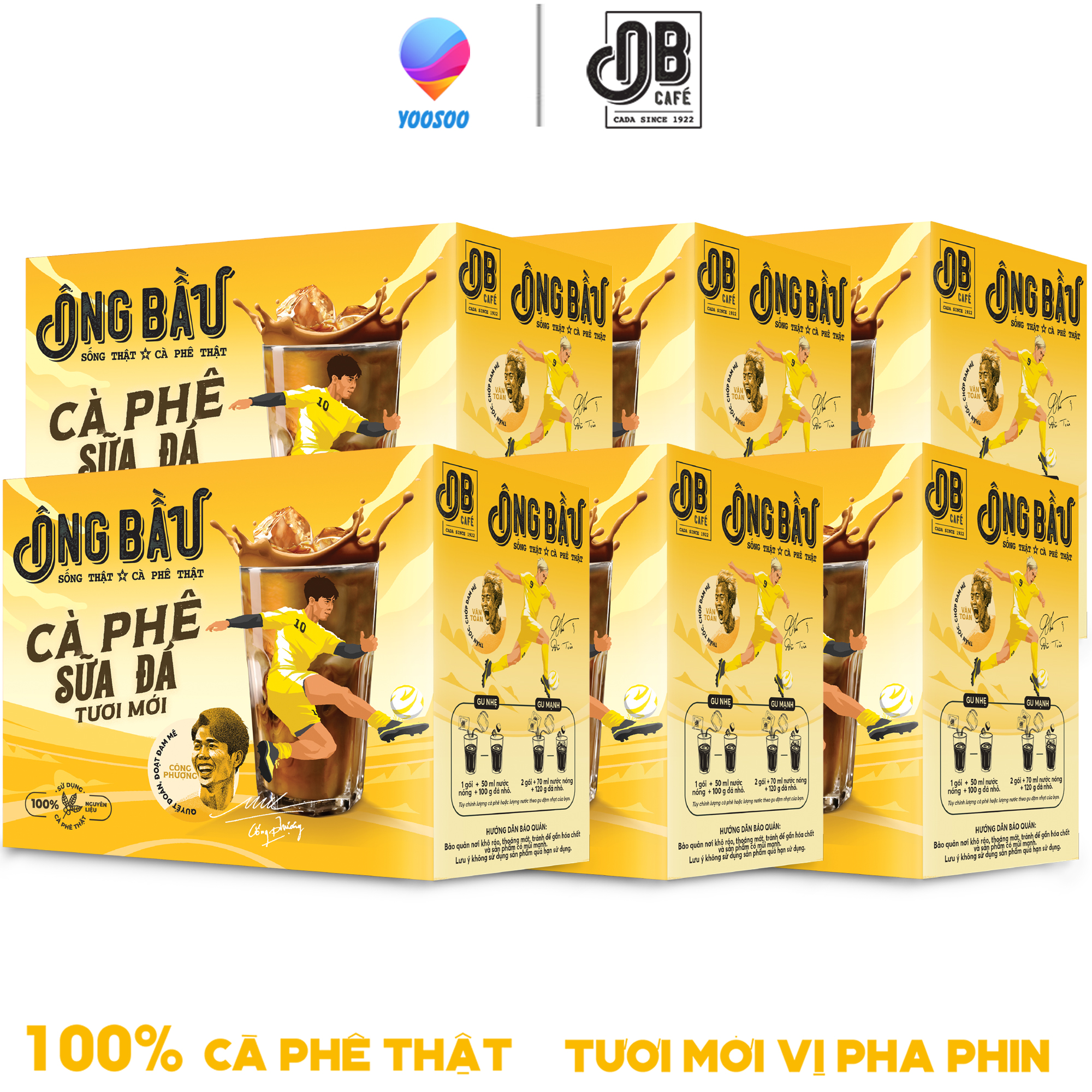 Combo 03 - 06 Hộp cà phê sữa đá tươi mới Ông Bầu Hộp 240g – Thương hiệu NUTIFOOD – TTGT89