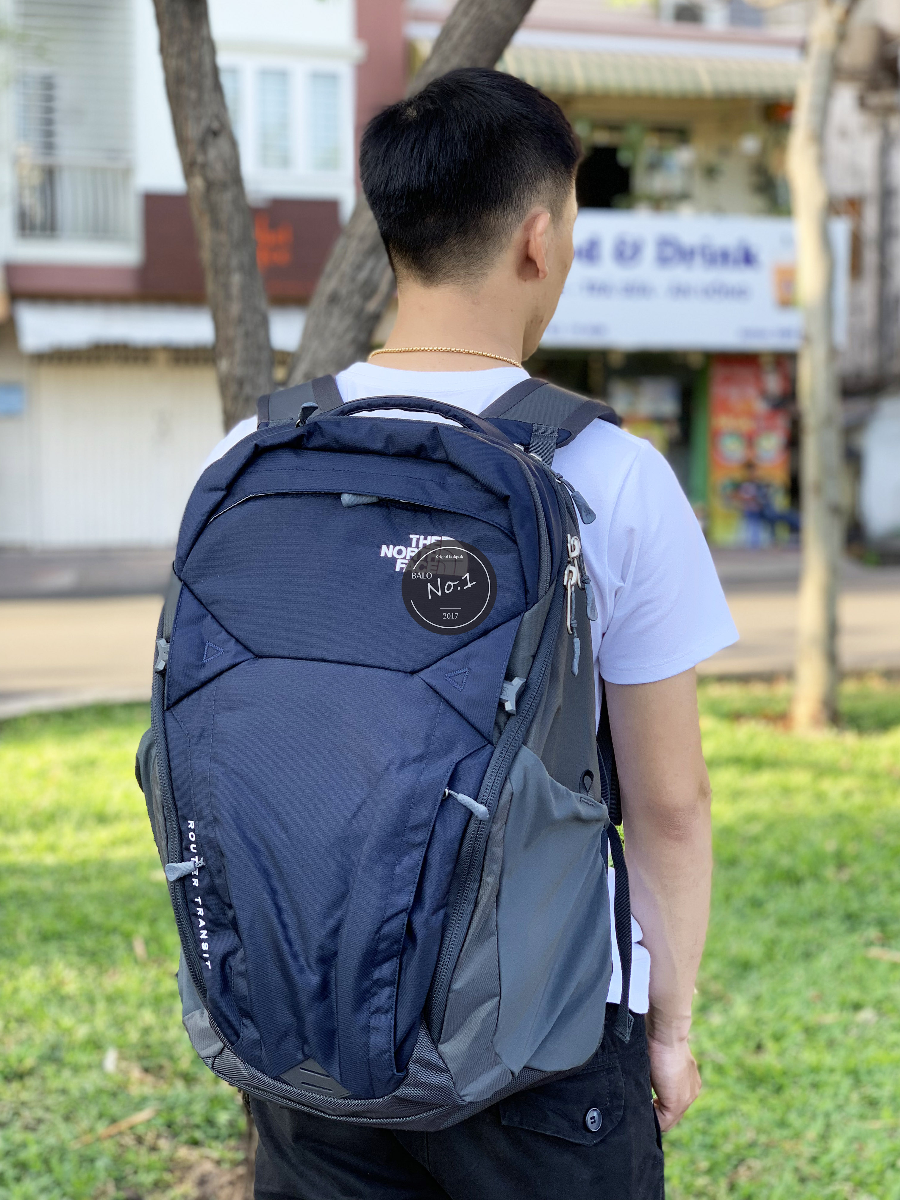 [SALE SẬP SÀN] [Tặng Kèm Vớ] Balo Laptop Cao Cấp TNF Router Transit 2018 - Blue Kích thước: 56 x 36 x 26cm Laptop 17inch