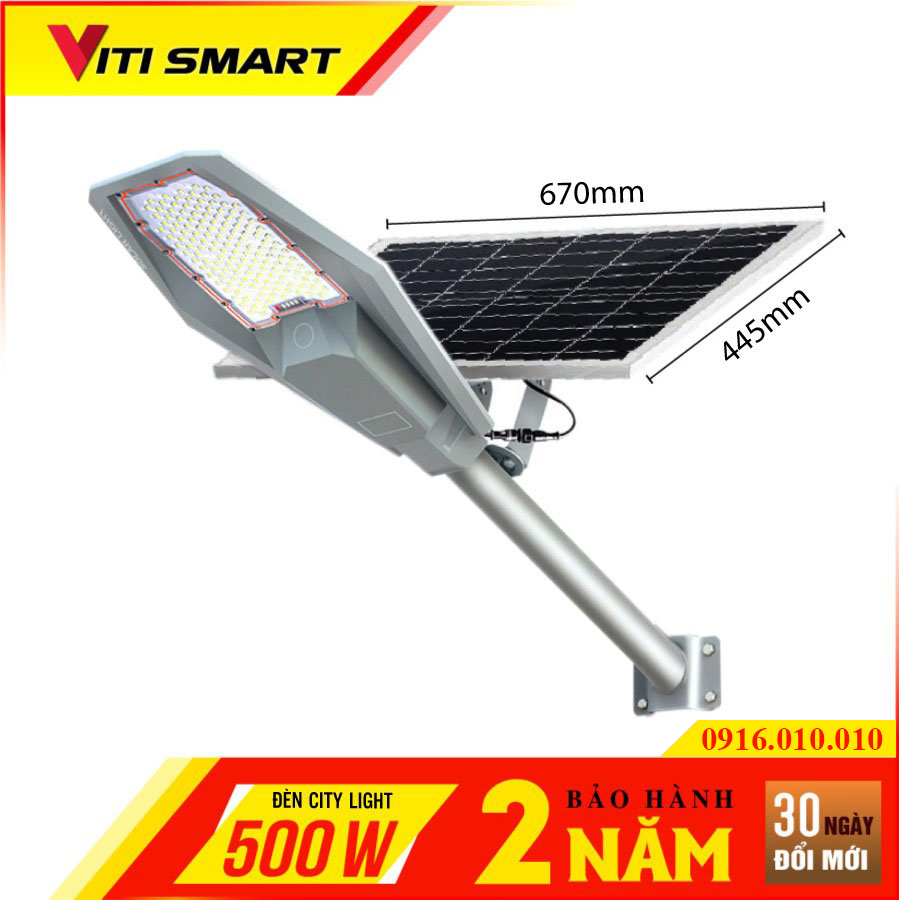 Đèn năng lượng mặt trời City Light 300W/400W/500w, Đèn chiếu sáng đường phố dời thể City Light năng lượng mặt trời , Bảo hành 2 năm