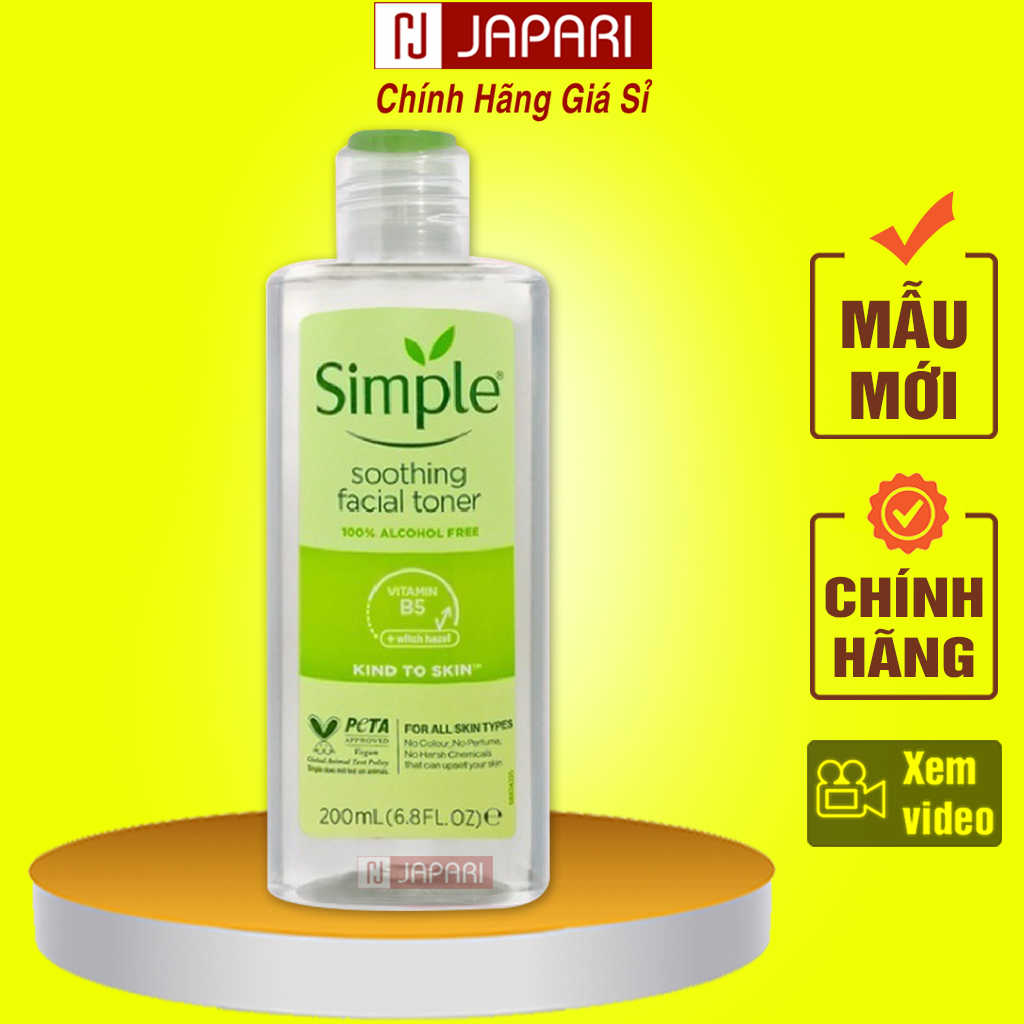 Toner Simple CHÍNH HÃNG - Nước Hoa Hồng Toners Chăm Sóc Da Mặt Simple Skincare Tonner Simple cho Da Dầu Mụn, Da Khô, Da Thường, cho Da Nhạy Cảm - Mỹ Phẩm Giá Sỉ JAPARI
