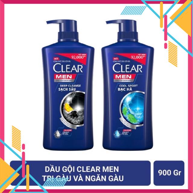 Dầu Gội Đầu cho nam Clear Men đánh bay gàu, ngứa và vi khuẩn mát lạnh cực đỉnh suốt ngày dài 900g