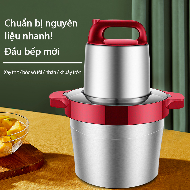 Máy xay thịt 6 Lít máy xay rau củ thịt inox thép không gỉ Máy xay Nồi xay