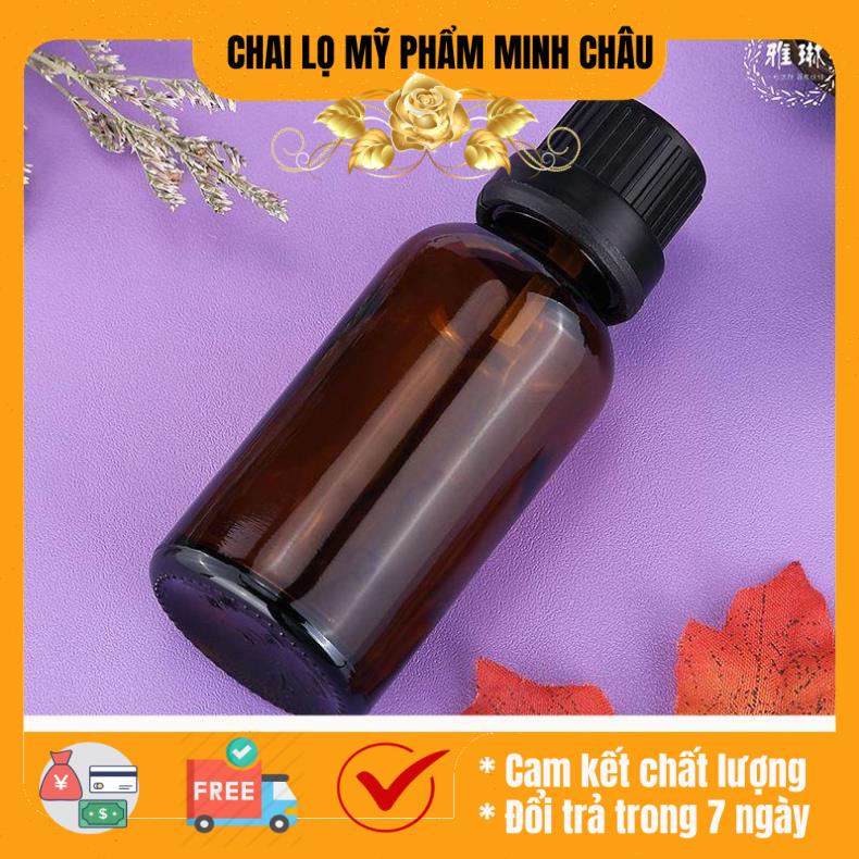 Lọ đựng tinh dầu thủy tinh nắp Vặn đen nhỏ giọt 50ml/100ml chiết mỹ phẩm