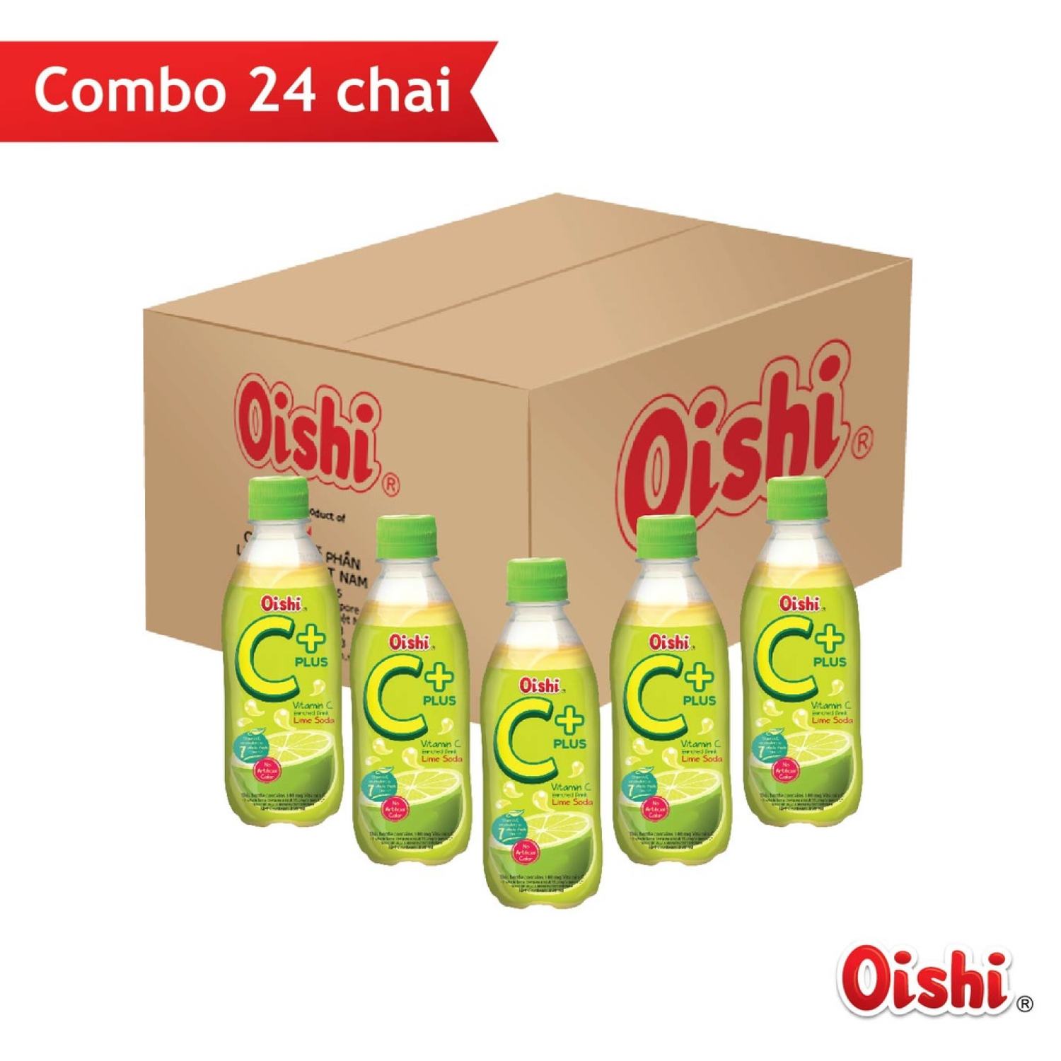Combo 1 thùng 24 chai oishi nước soda chanh c+