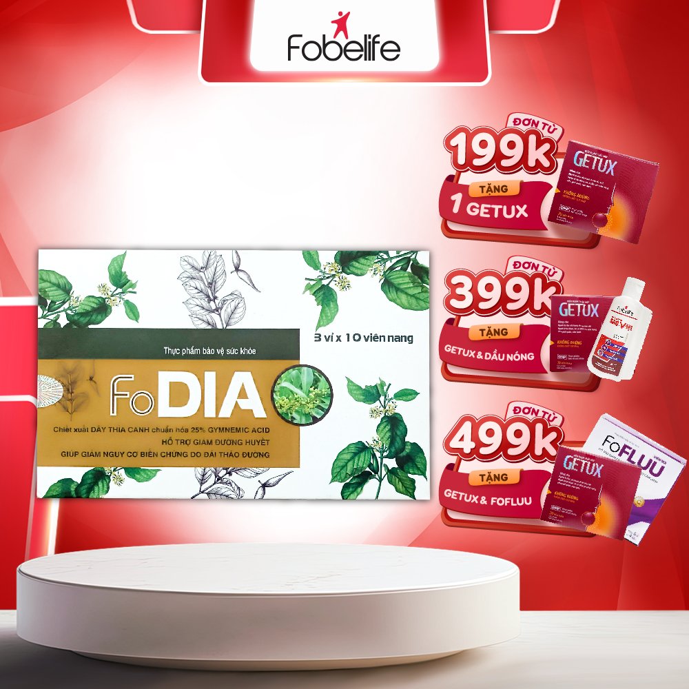 Viên Uống Dây Thìa Canh Ổn Định Đường Huyết Cho Người Tiểu Đường FODIA  - Hộp 30 viên