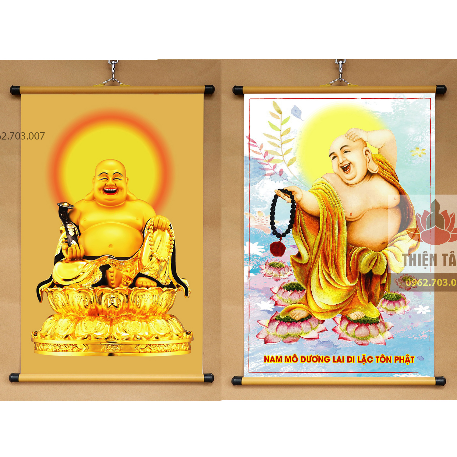 Tượng Đức Phật Di Lặc Thạch Anh Vàng Tụ - Bửu Liên