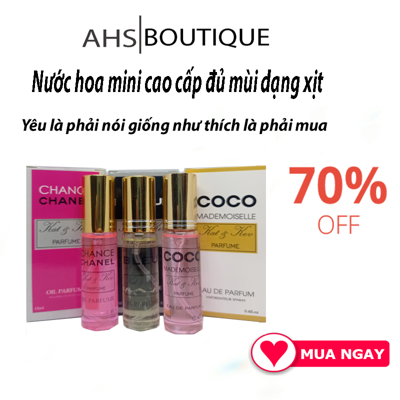 Nước hoa nam nữ unisex dạng lăn thơm dai kat kev 12ml