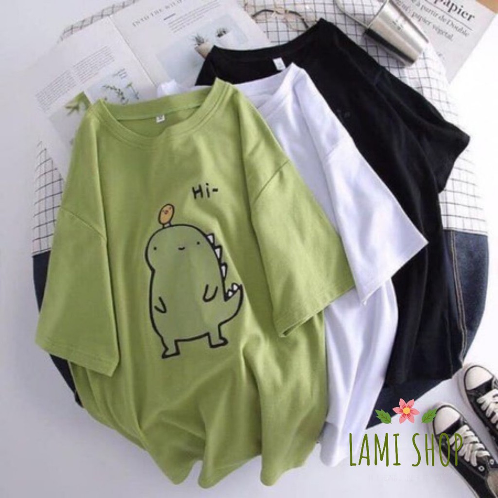 Áo phông Unisex Tay Lỡ Khủng Long Hi cực đẹp