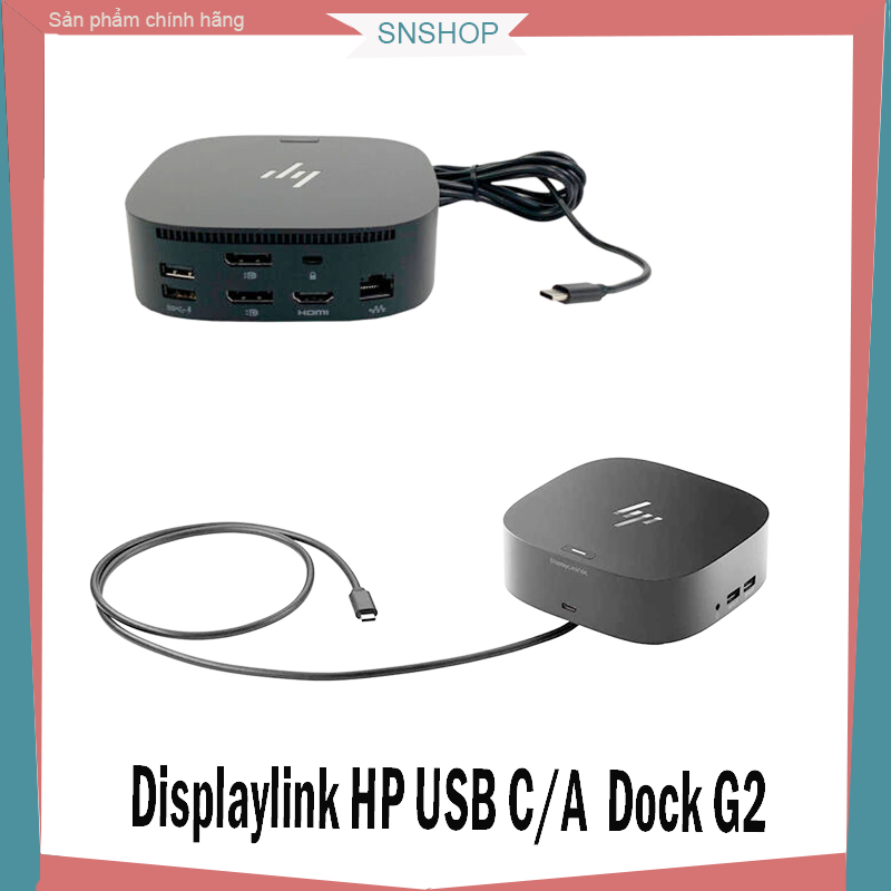 Dock displaylink hp usb c/a universal g2- bộ chuyển đổi cổng kết nối, xuất 3 màn hình 4k 60hz cho laptop hp, m.a.c, dell