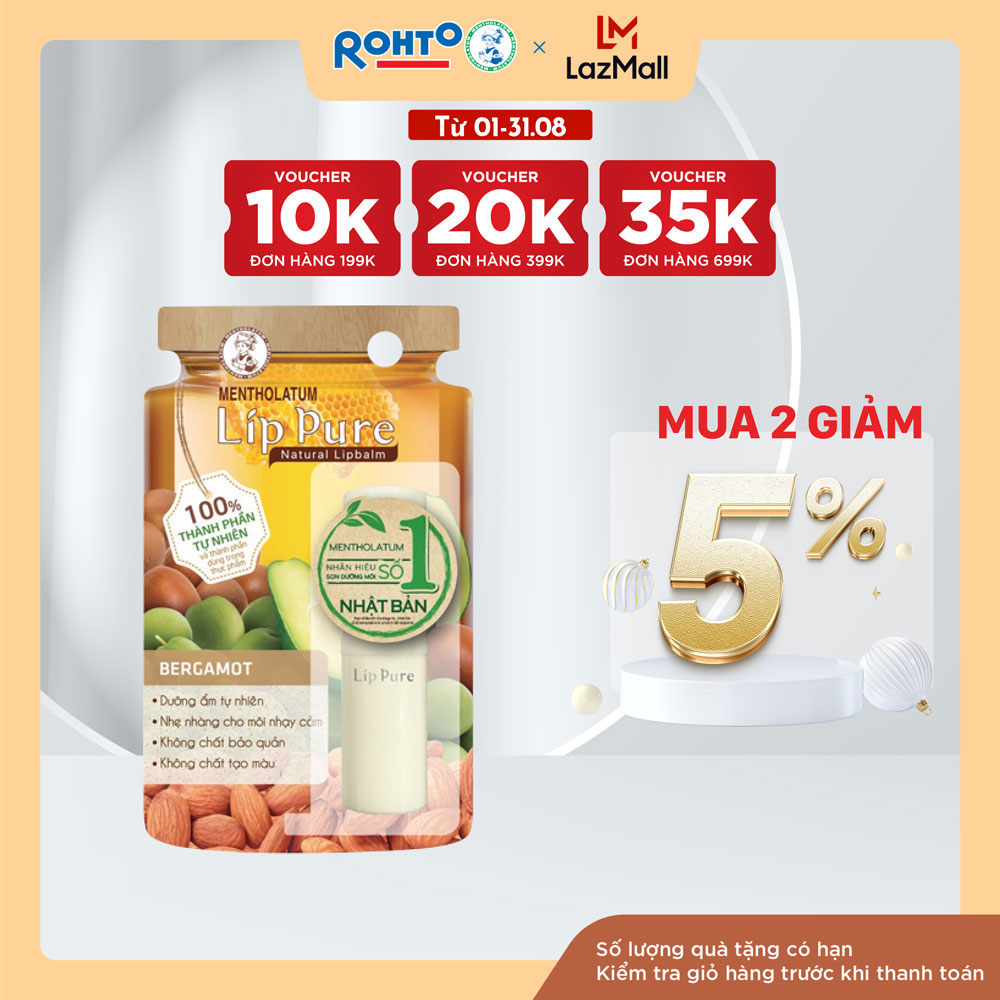 Son dưỡng môi không màu thành phần tự nhiên Lip Pure 3.9g