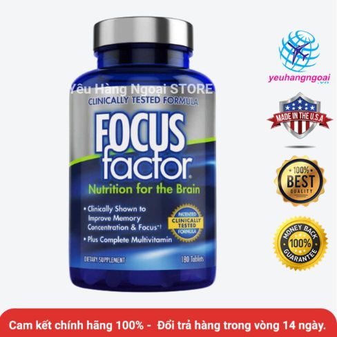 Viên uống bổ não Focus Factor Nutrition For The Brain 180 viên của Mỹ.