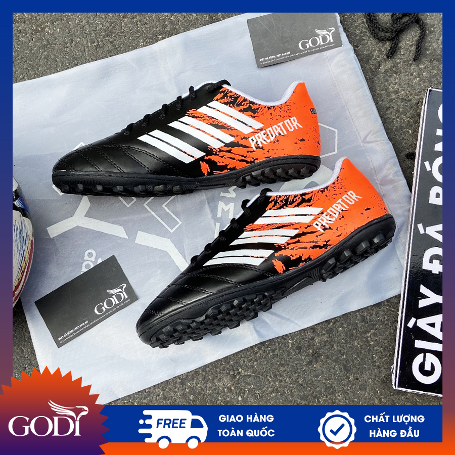 Giày đá banh size 35 đến size 44, giày đá bóng giá rẻ size 35 size 36 size 37 size 38 nam nữ trẻ em màu cam đen godi