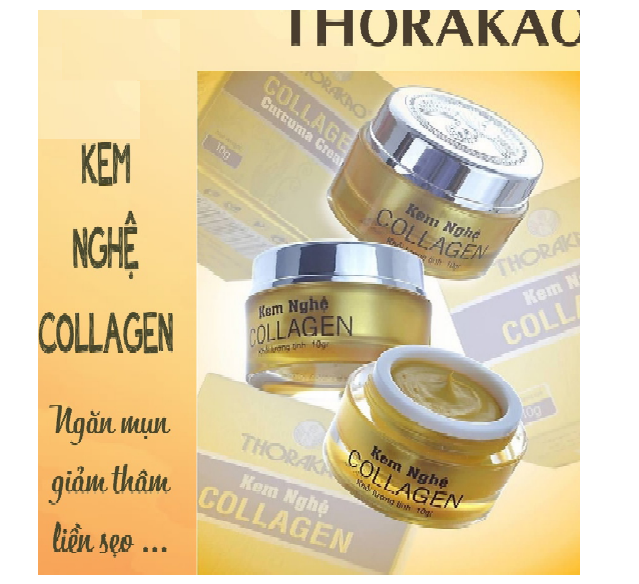 Chính hãng] Kem nghệ collagen thorakao 10g: Giảm mụn, vết thâm, liền sẹo, giữ ẩm, tăng đàn hồi cho da.